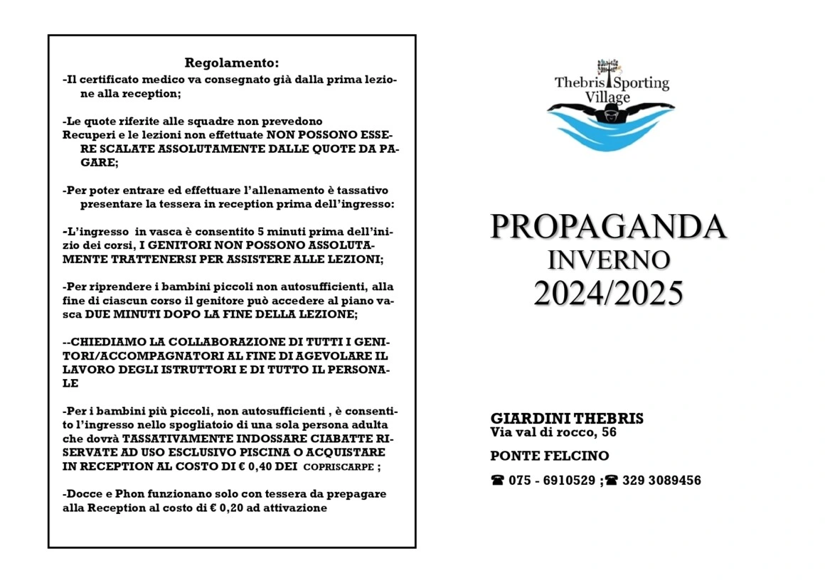 Scarica brochure completa del Nuoto preagonistico - Propaganda