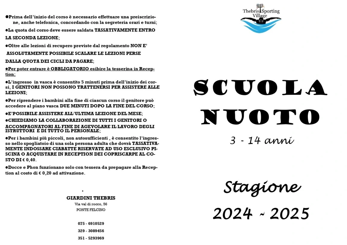 Nuoto per bambini dai 3 ai 14 anni - Scarica la brochure completa 